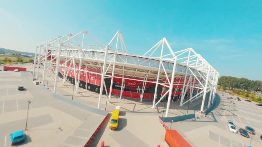 De buitenkant van het AFAS Stadion in een eerdere clubvideo; archiefbeeld.